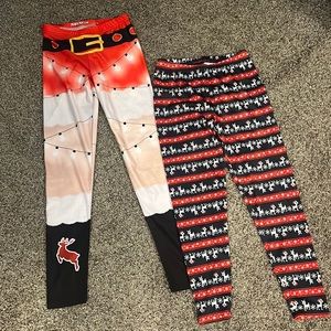 2 pairs of Christmas leggings